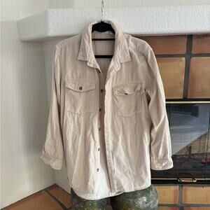 Roxy corduroy Beige Button-Up utility style jacket size medium
